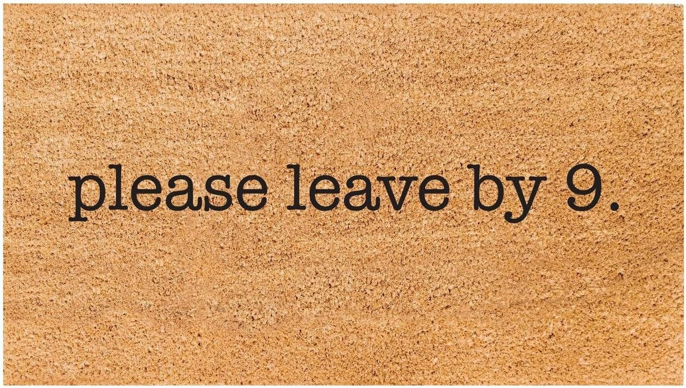 Please Leave By pm Natural Coir Doormat with Non-Slip Backing 