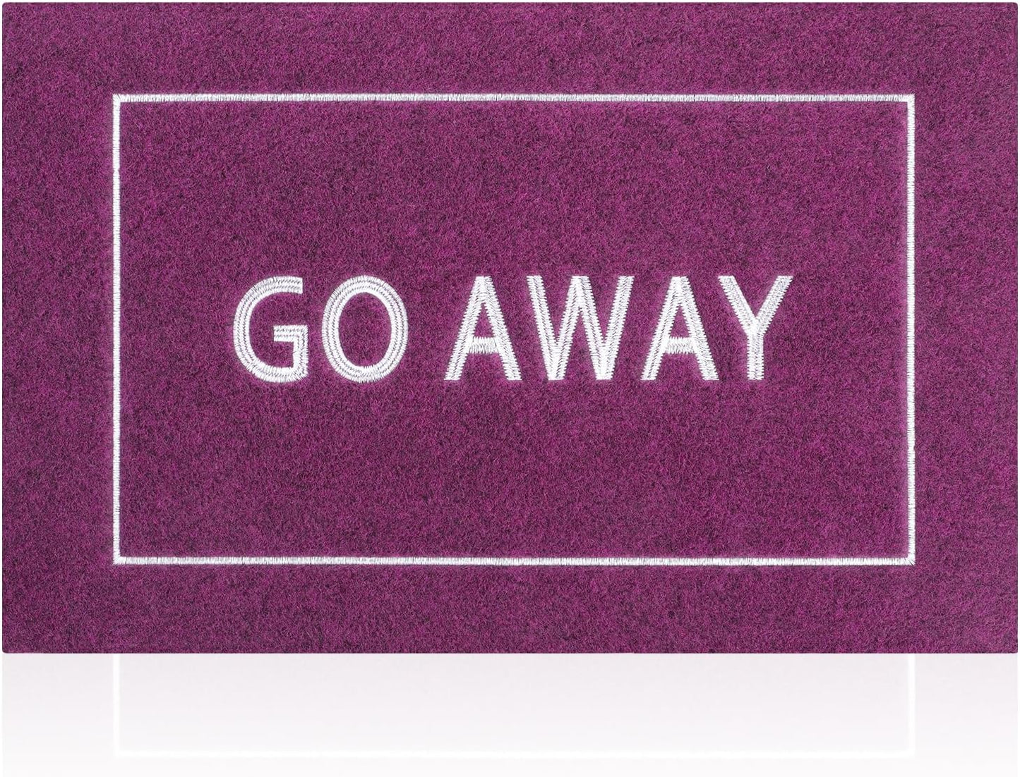 Go Away Doormat, Funny Front Door Welcome Mat for Porch, Durable Non Slip Rubber