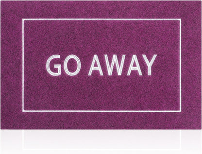 Go Away Doormat, Funny Front Door Welcome Mat for Porch, Durable Non Slip Rubber