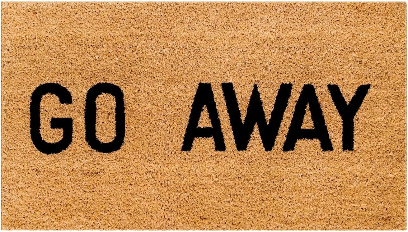 Please Leave By pm Natural Coir Doormat with Non-Slip Backing 