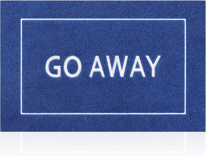 Go Away Doormat, Funny Front Door Welcome Mat for Porch, Durable Non Slip Rubber