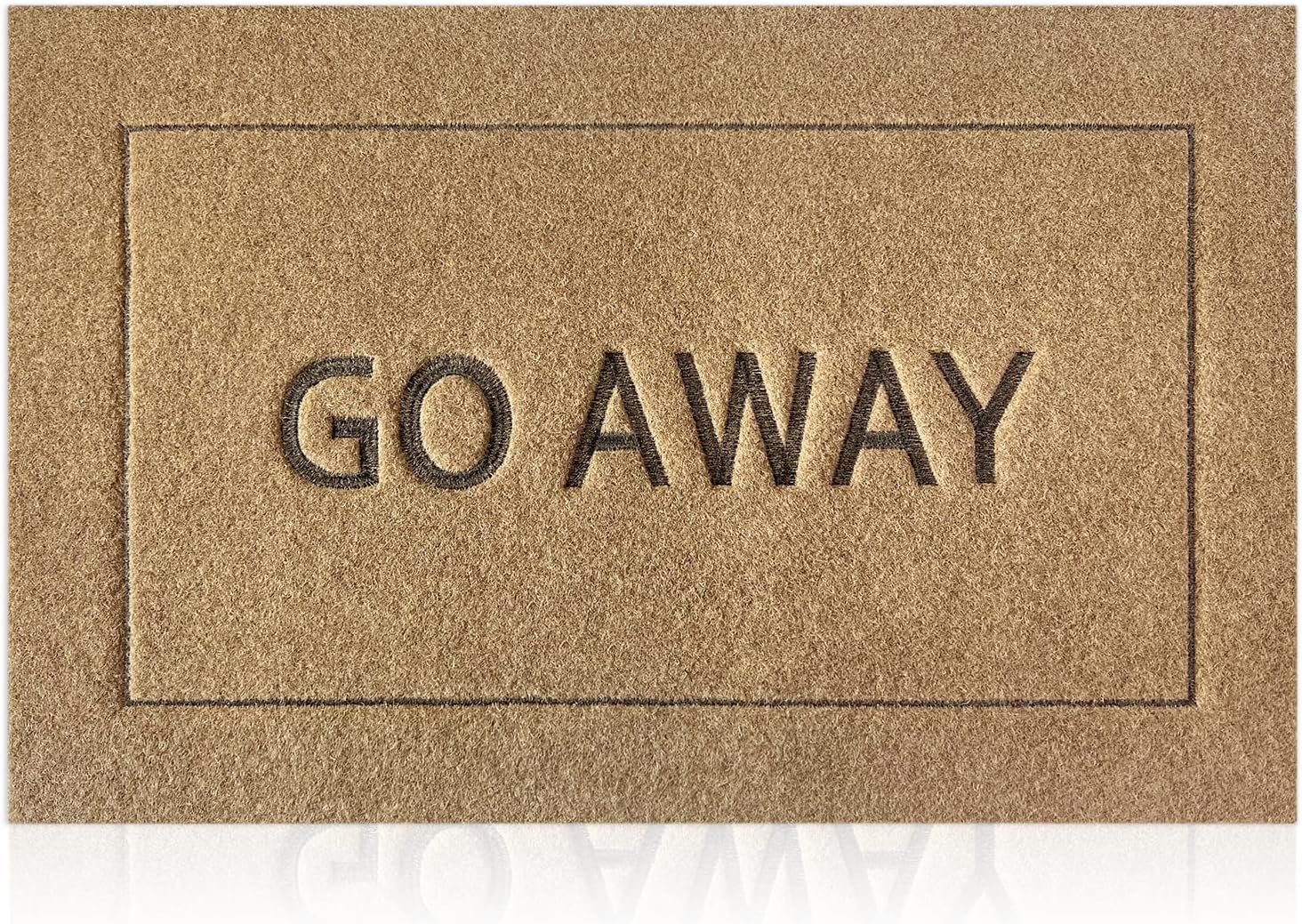 Go Away Doormat, Funny Front Door Welcome Mat for Porch, Durable Non Slip Rubber