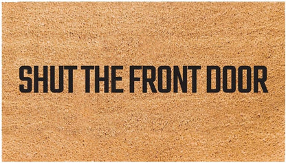 Please Leave By pm Natural Coir Doormat with Non-Slip Backing 