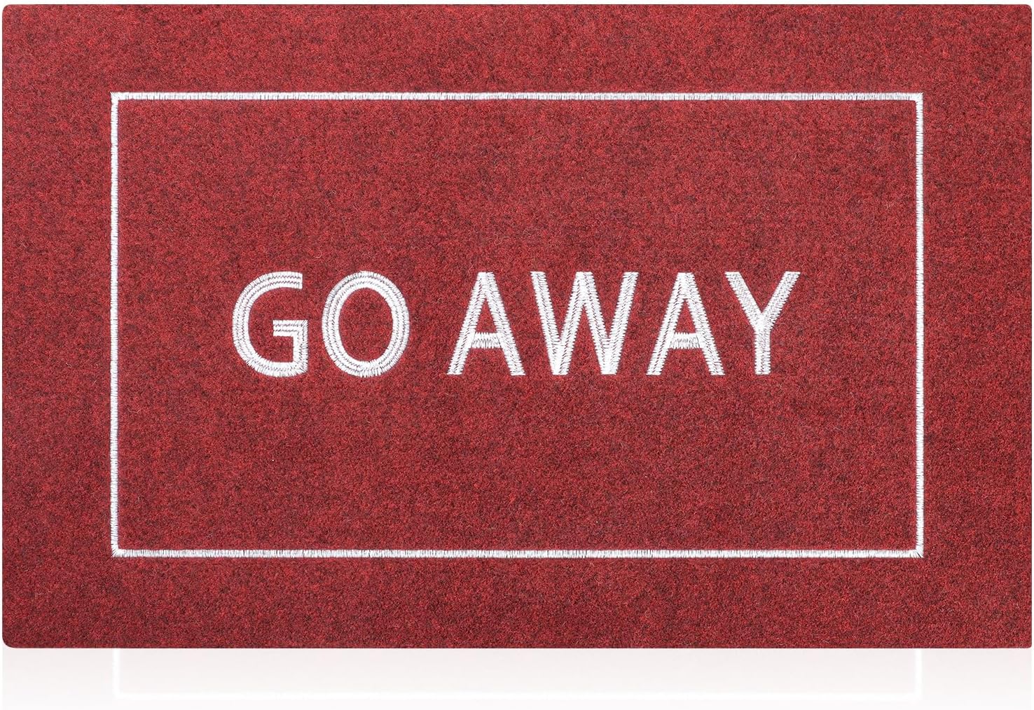 Go Away Doormat, Funny Front Door Welcome Mat for Porch, Durable Non Slip Rubber