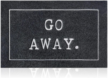 Go Away Doormat, Funny Front Door Welcome Mat for Porch, Durable Non Slip Rubber