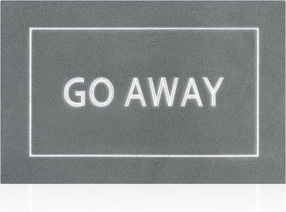 Go Away Doormat, Funny Front Door Welcome Mat for Porch, Durable Non Slip Rubber