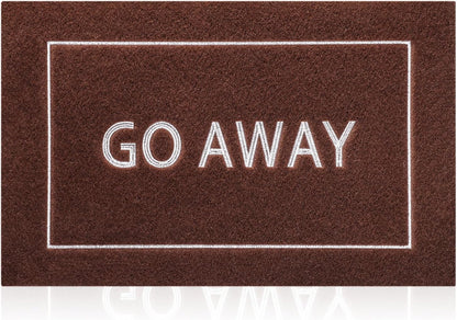 Go Away Doormat, Funny Front Door Welcome Mat for Porch, Durable Non Slip Rubber