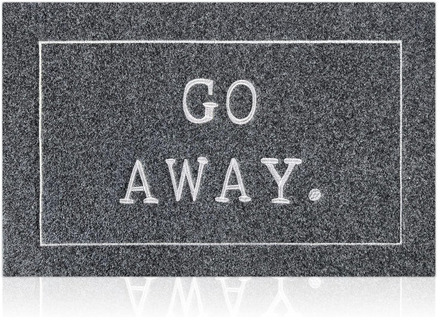 Go Away Doormat, Funny Front Door Welcome Mat for Porch, Durable Non Slip Rubber