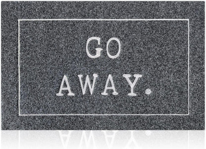 Go Away Doormat, Funny Front Door Welcome Mat for Porch, Durable Non Slip Rubber