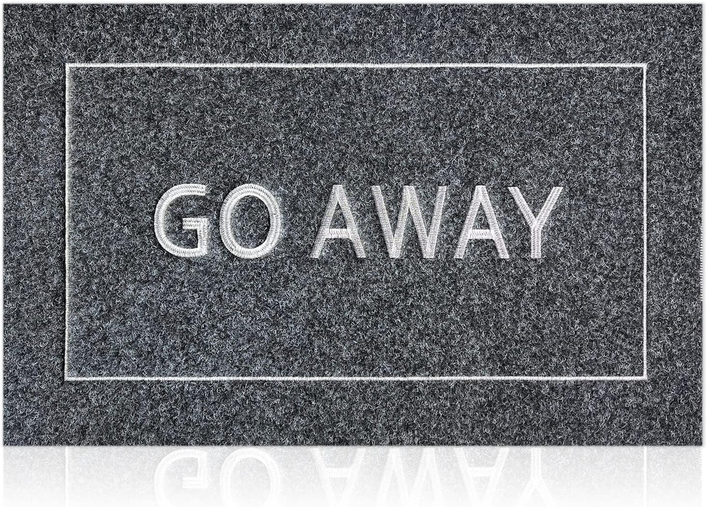 Go Away Doormat, Funny Front Door Welcome Mat for Porch, Durable Non Slip Rubber