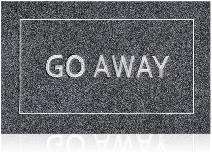Go Away Doormat, Funny Front Door Welcome Mat for Porch, Durable Non Slip Rubber