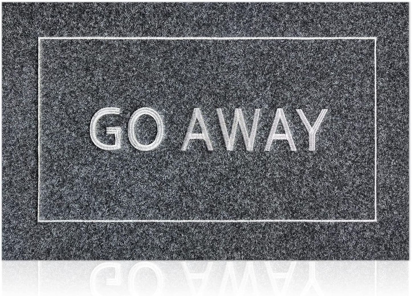 Go Away Doormat, Funny Front Door Welcome Mat for Porch, Durable Non Slip Rubber