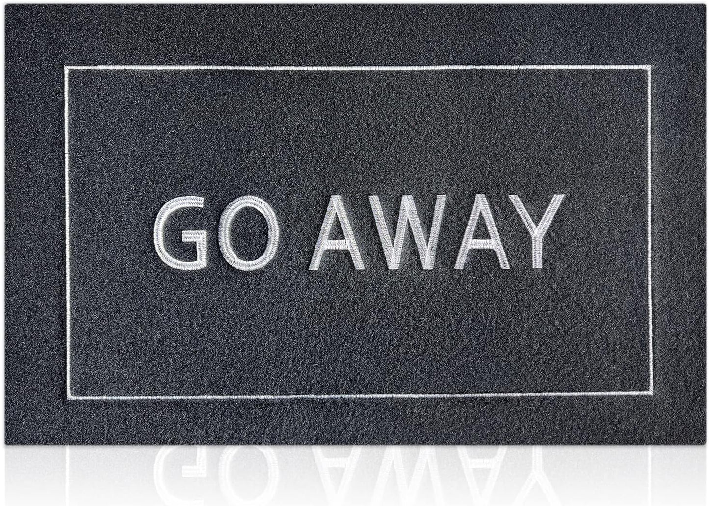 Go Away Doormat, Funny Front Door Welcome Mat for Porch, Durable Non Slip Rubber