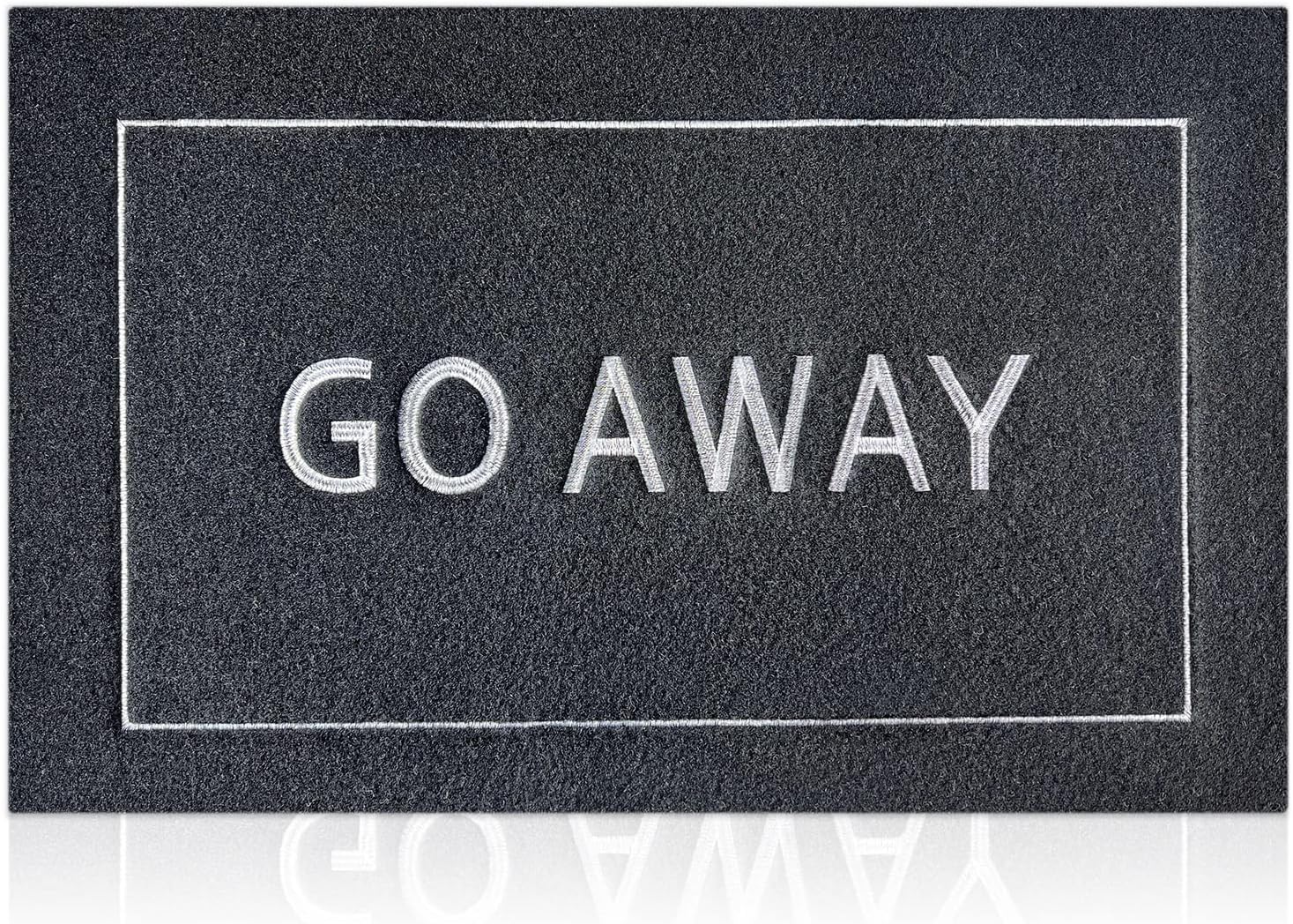 Go Away Doormat, Funny Front Door Welcome Mat for Porch, Durable Non Slip Rubber